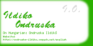 ildiko ondruska business card