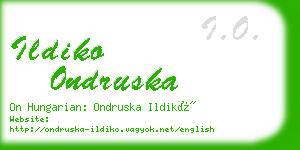 ildiko ondruska business card